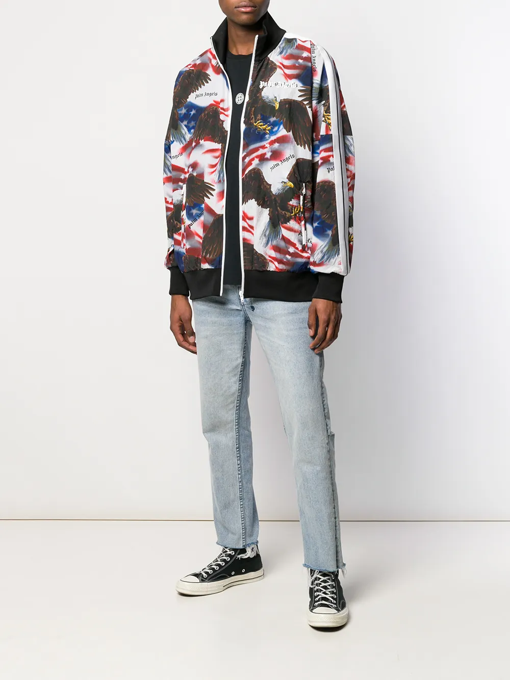 Palm Angels Trainingsjack met American-Eagle print Wit