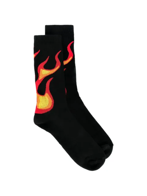 Palm Angels Burning flame-intarsia socks