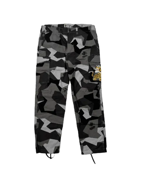A BATHING APE® Tiger Patch Camo cargo trousers