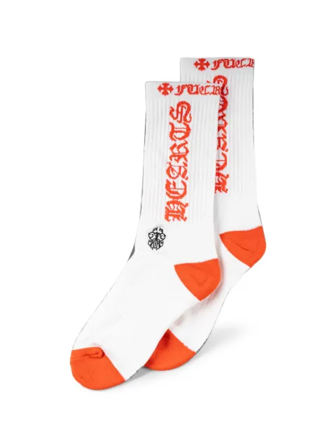 Chrome Hearts logo-print ribbed-knit socks