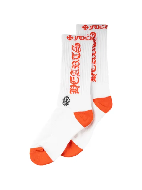 Chrome Hearts logo-print ribbed-knit socks