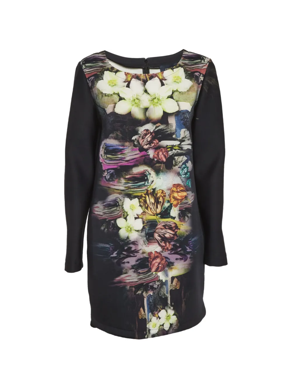 Cavalli Class floral-print shift mini dress - Nero