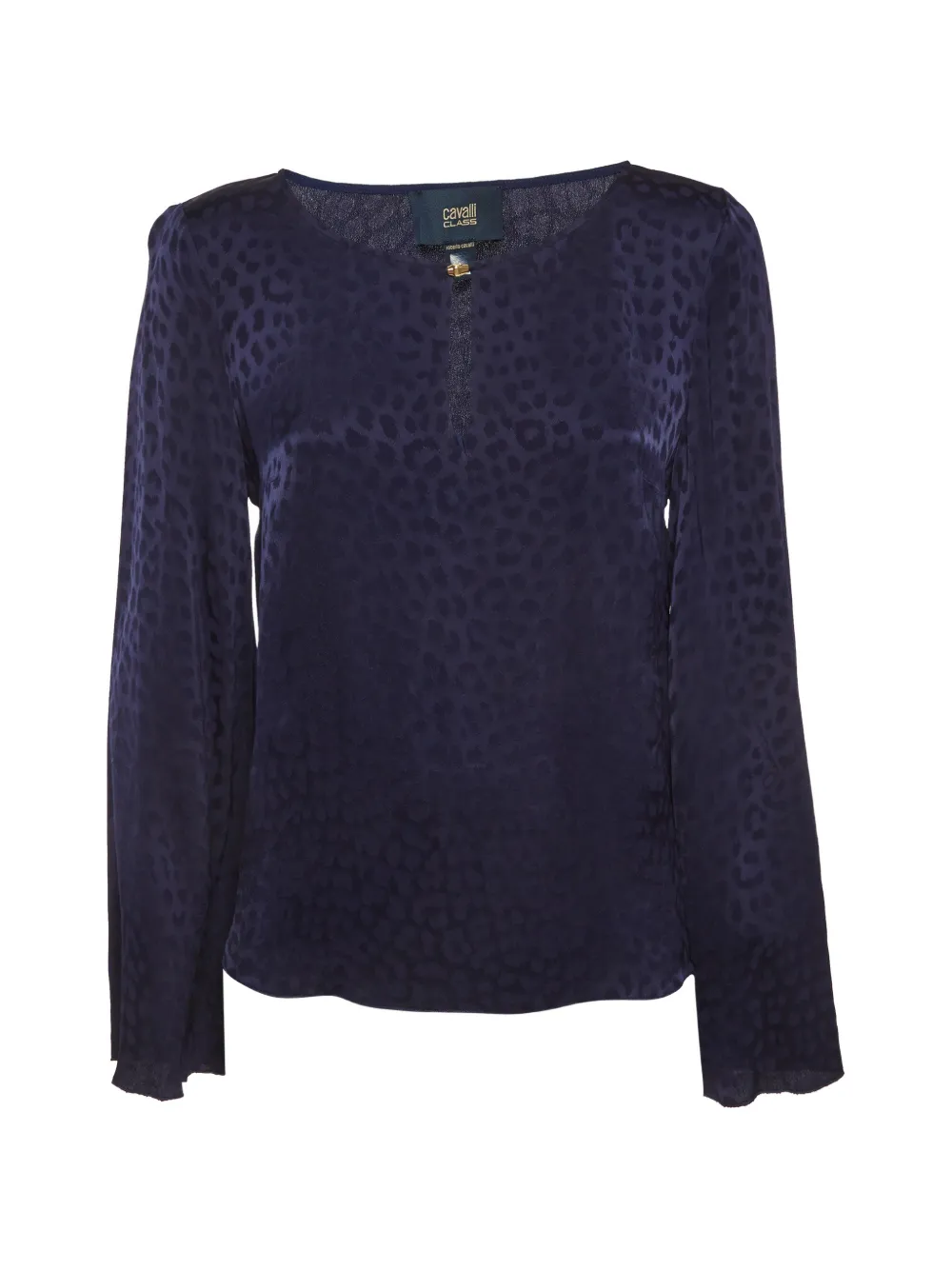 Cavalli Class animal-pattern crepe top - Blu