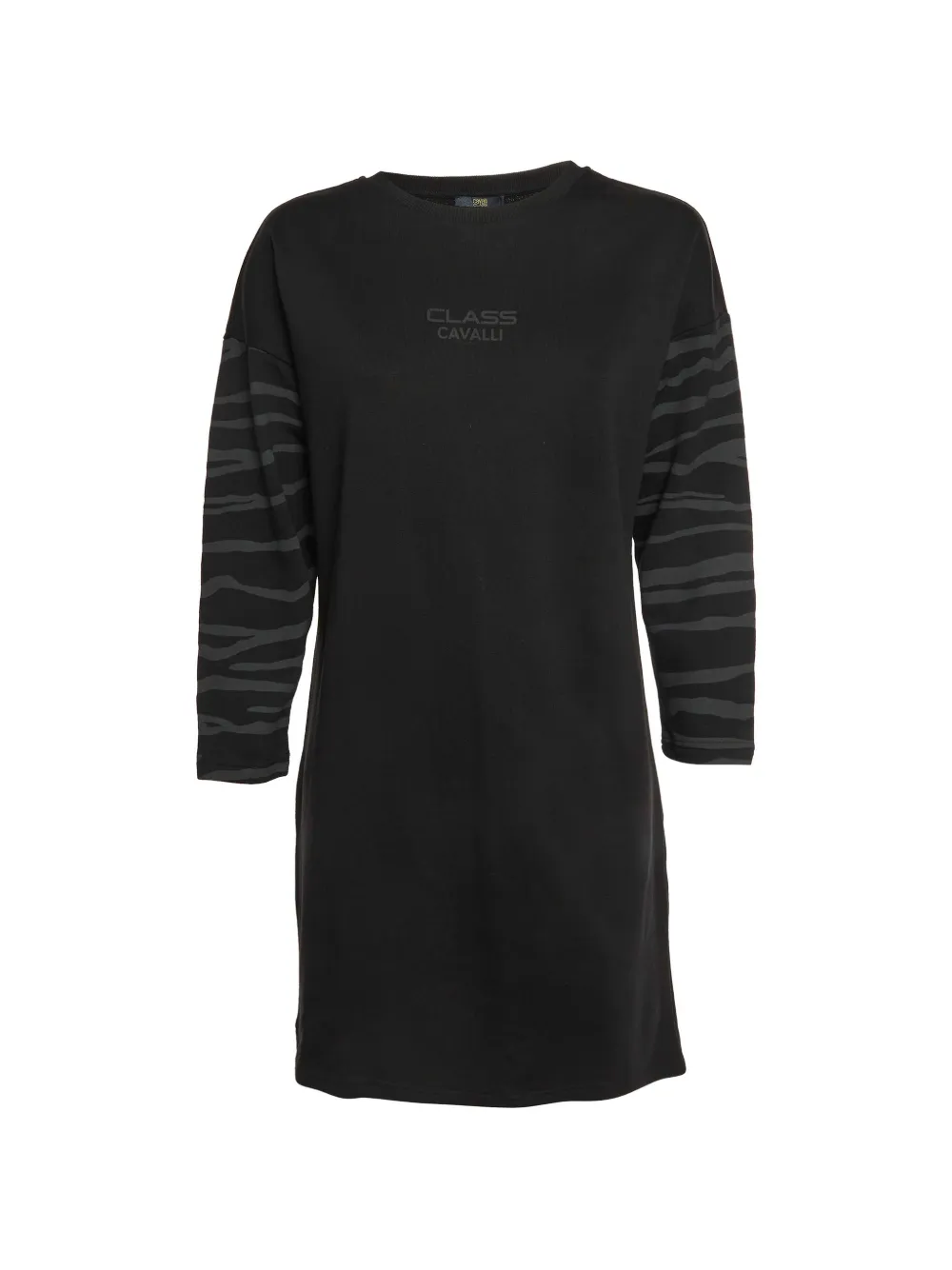 Cavalli Class logo-print jersey mini dress - Nero