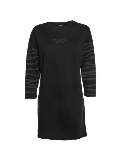 Cavalli Class logo-print jersey mini dress