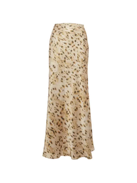 Vassia Kostara leopard-print satin midi skirt