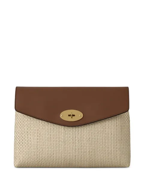 Mulberry Large Darley raffia pouch