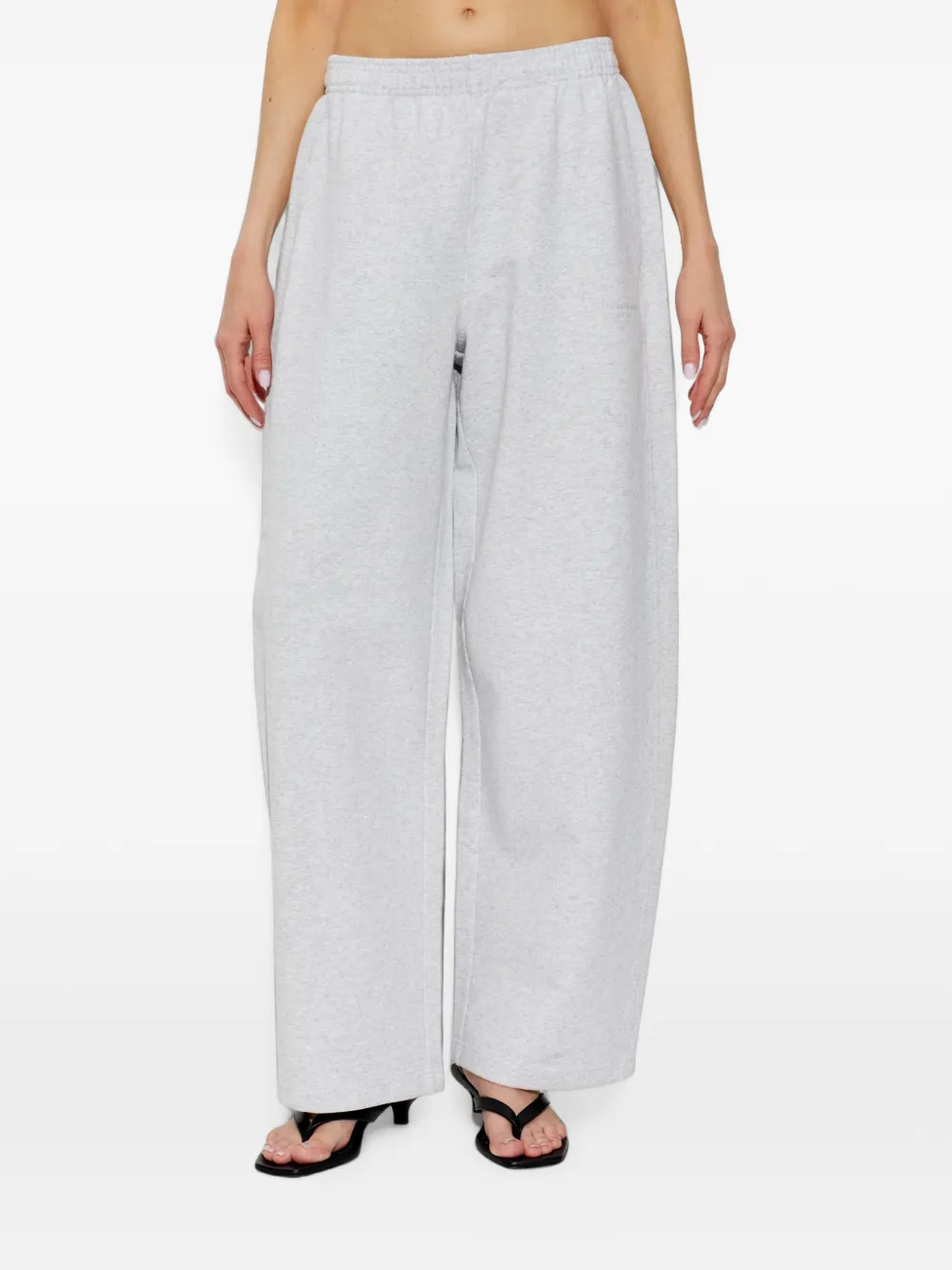 Alexander Wang Trainingsbroek met wijde pijpen en logo-reliëf Grijs