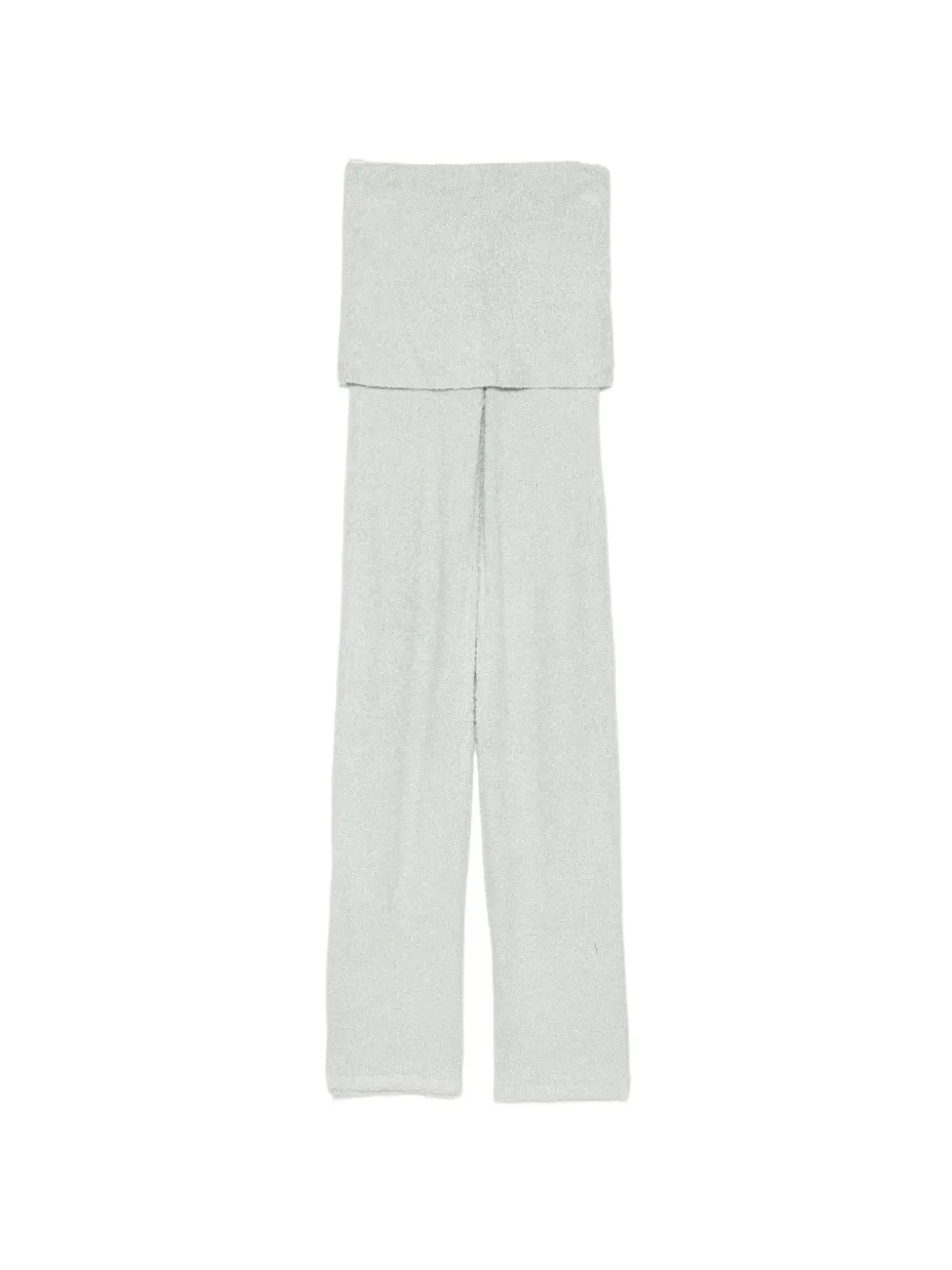 Aya Muse Foldover-waist Bouclé-knit Trousers In Gray