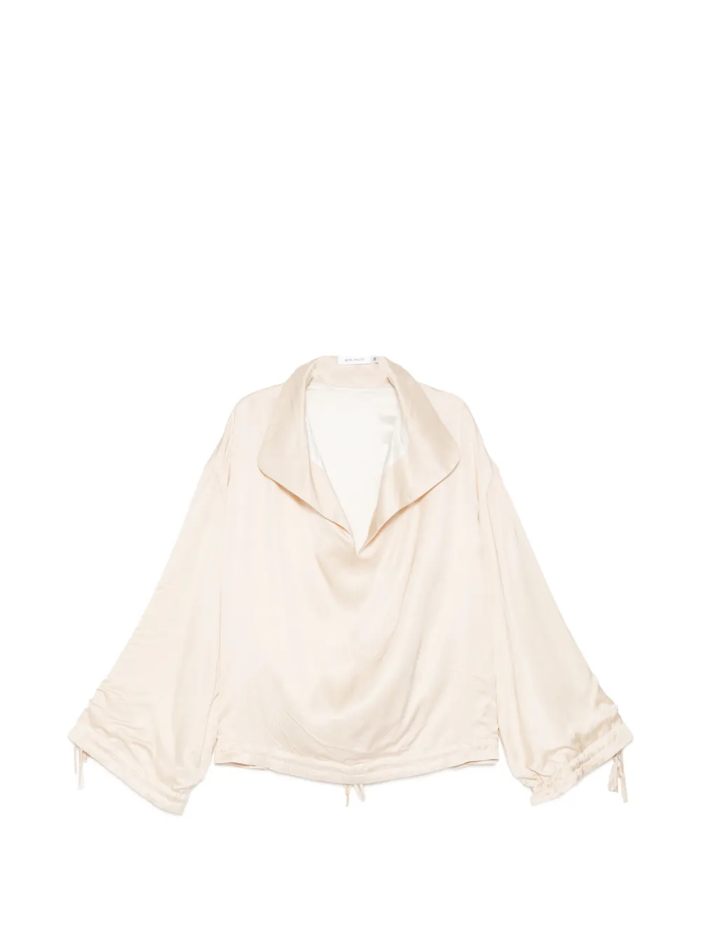 Aya Muse satin-finish V-neck top - Neutrals
