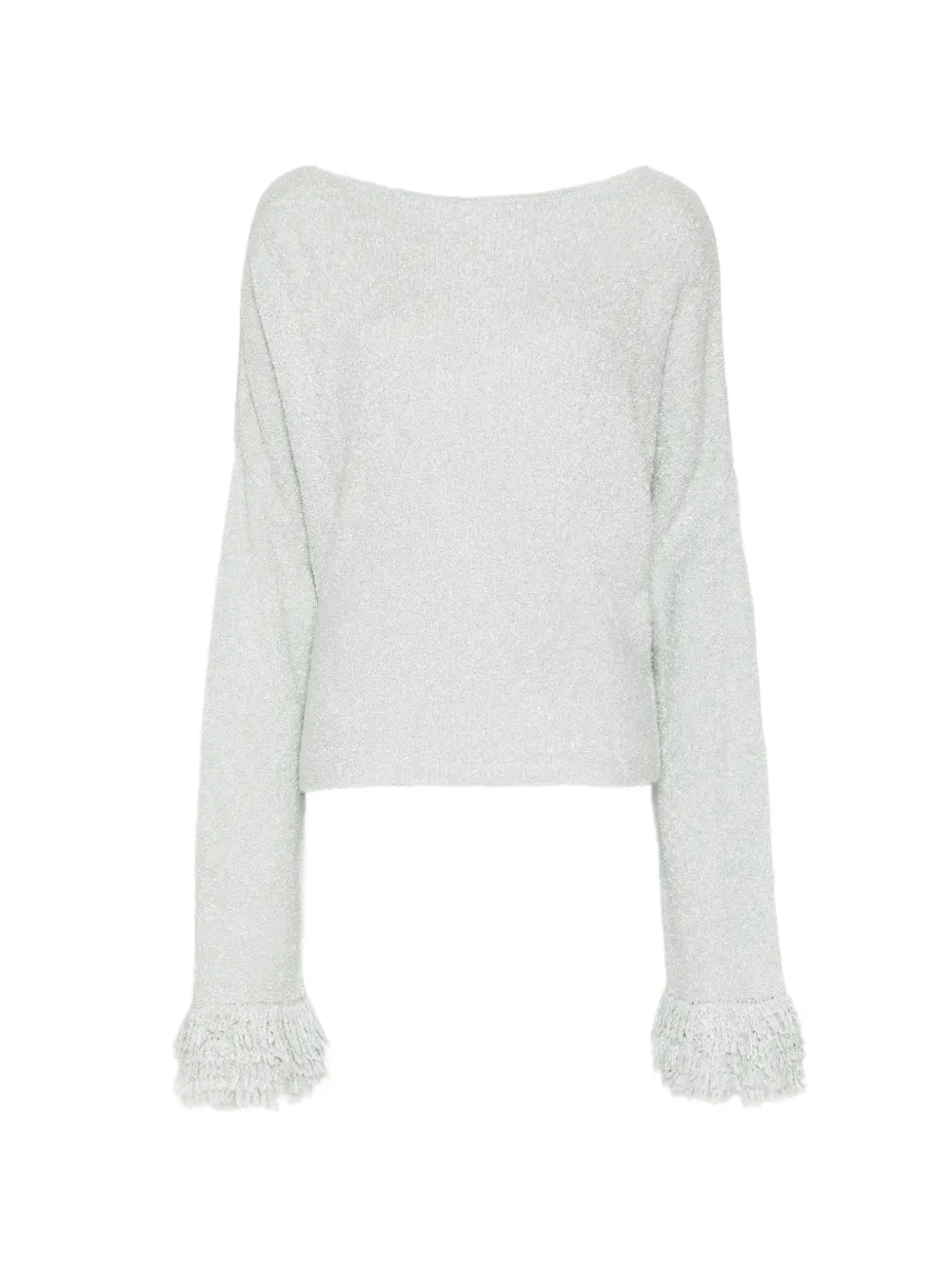 Aya Muse Off-the-shoulder Bouclé Sweater In Gray