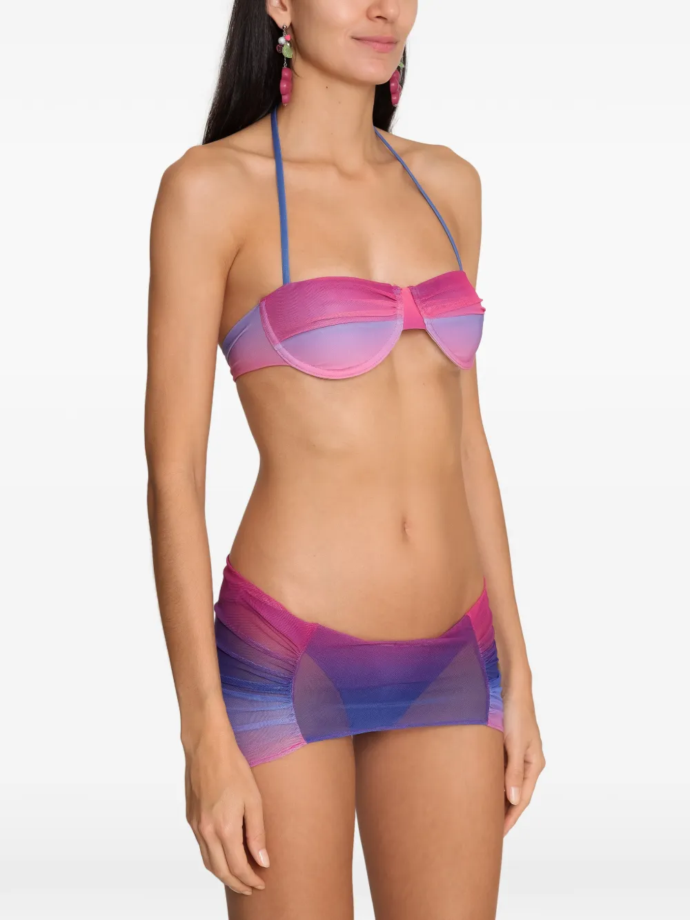 Amir Slama x Tati Barbieri bikini met mesh vlak en kleurverloop Roze