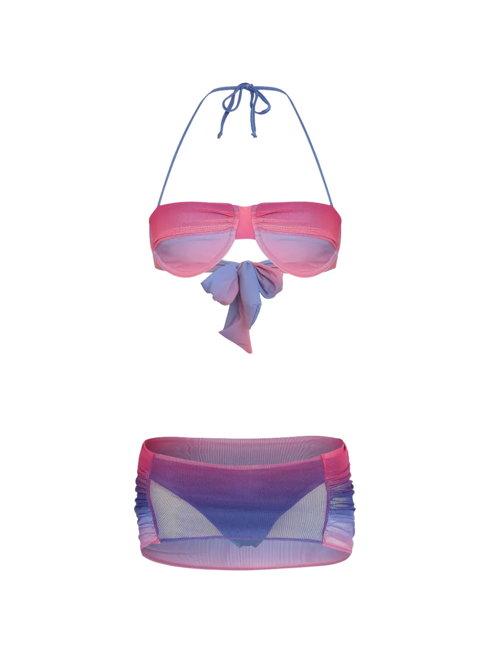 Amir Slama x Tati Barbieri Mesh-Bikini mit Farbverlauf-Effekt - Rosa