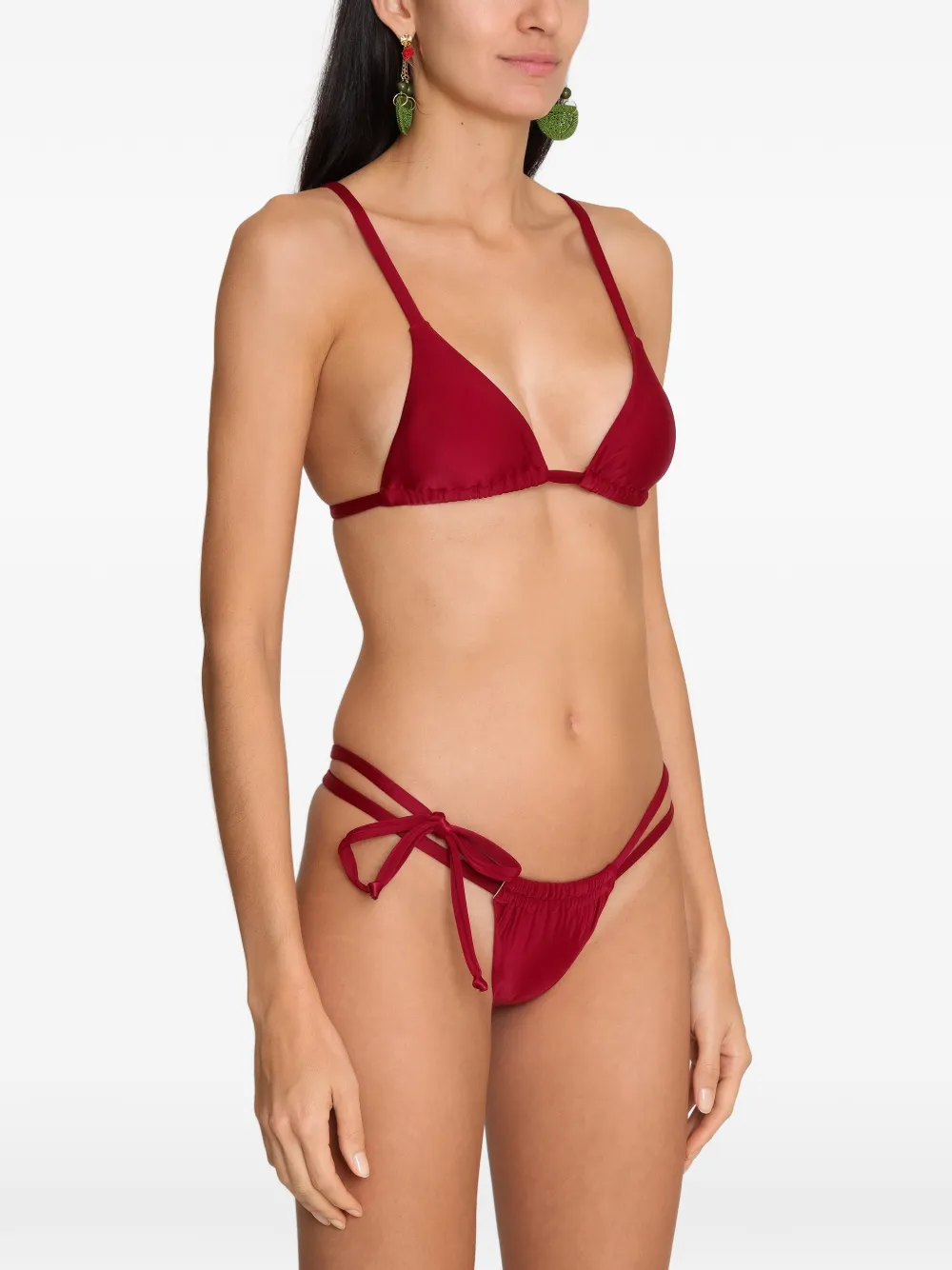 Amir Slama x Tati Barbieri bikini met strik aan de zijkant Rood