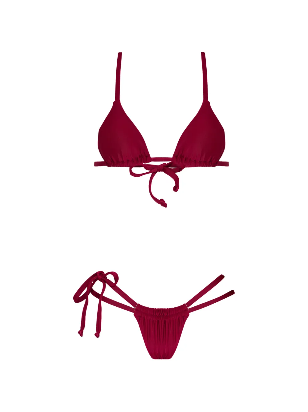 Amir Slama x Tati Barbieri Triangel-Bikini mit Schnürung - Rot