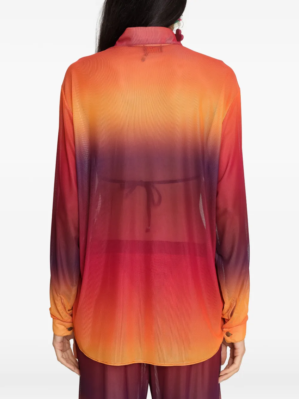 Amir Slama x Tati Barbieri mesh blouse met kleurverloop Oranje