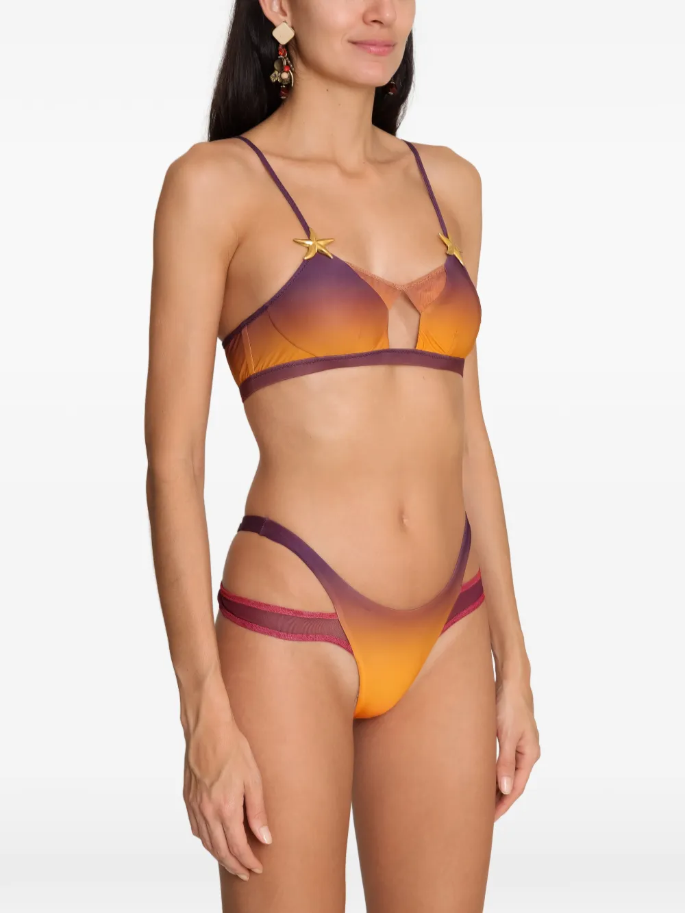 Amir Slama x Tati Barbieri bikini met zeester-detail en ombré-effect Oranje