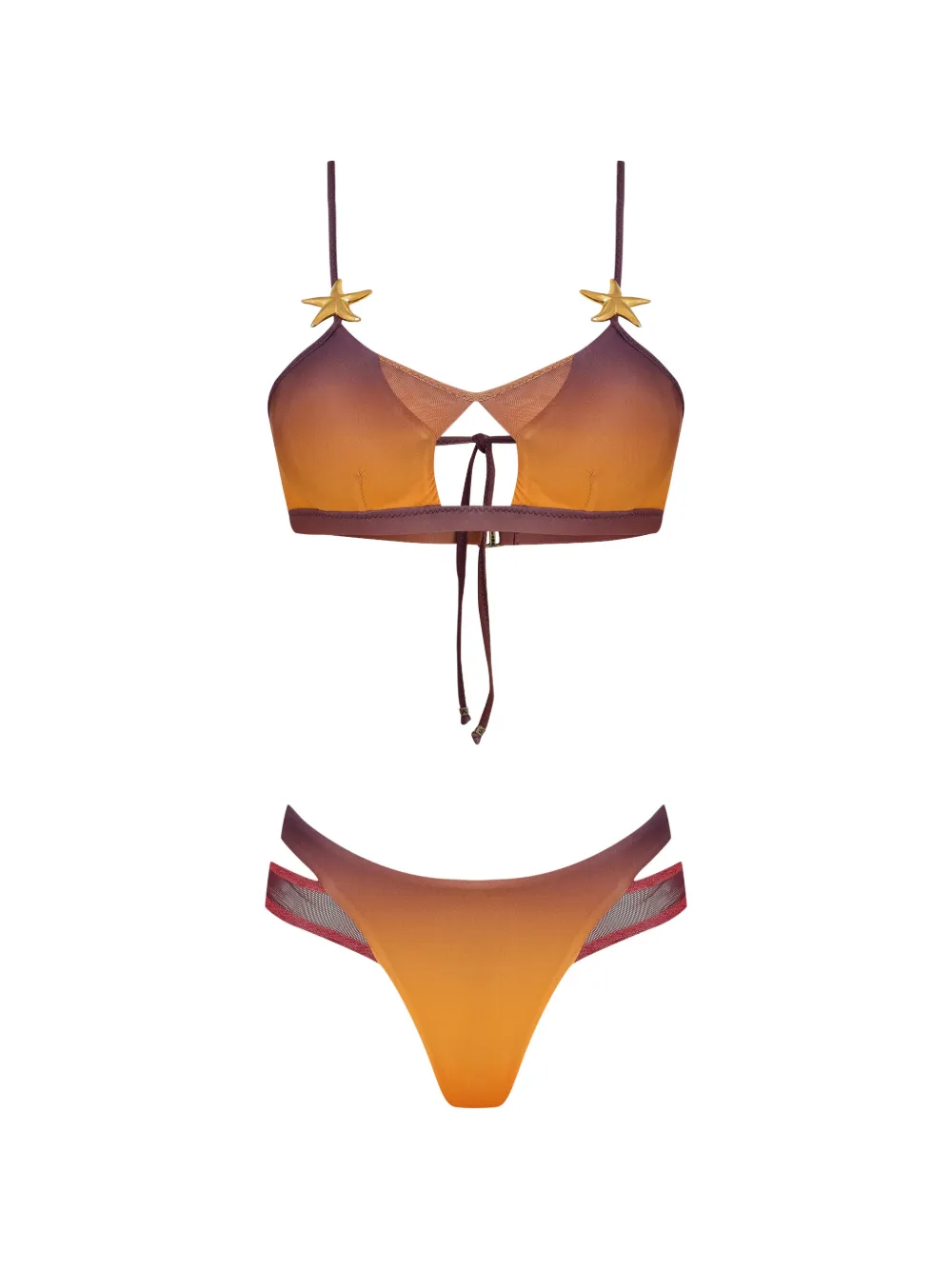 Amir Slama x Tati Barbieri Ombré-Bikini mit Seestern - Orange