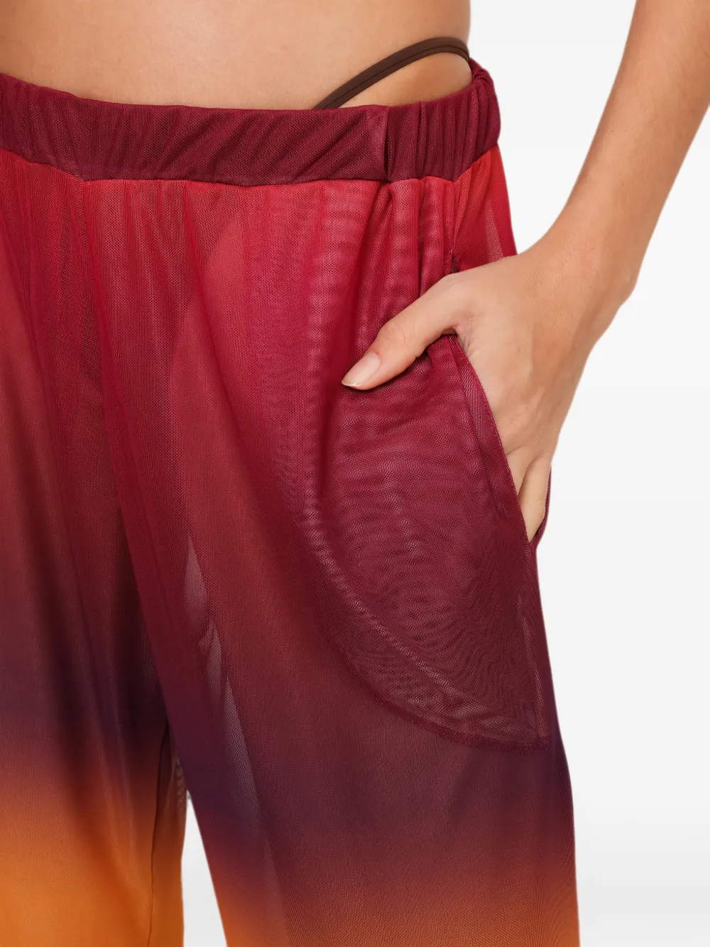 Amir Slama x Tati Barbieri degradé mesh palazzo broek Roze