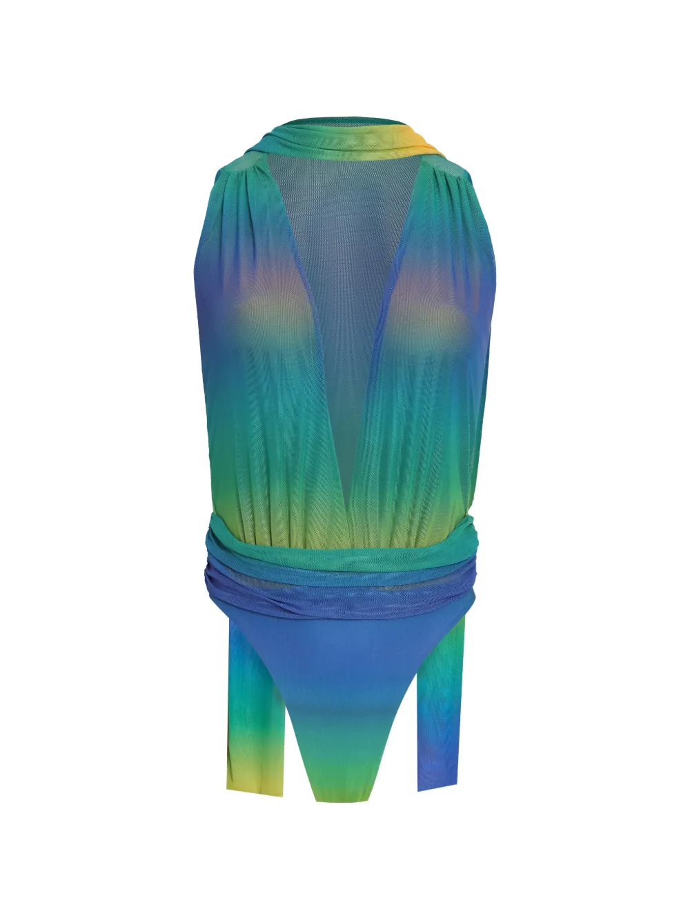 Amir Slama X Tati Barbieri Costume intero con scollo a V - Blu