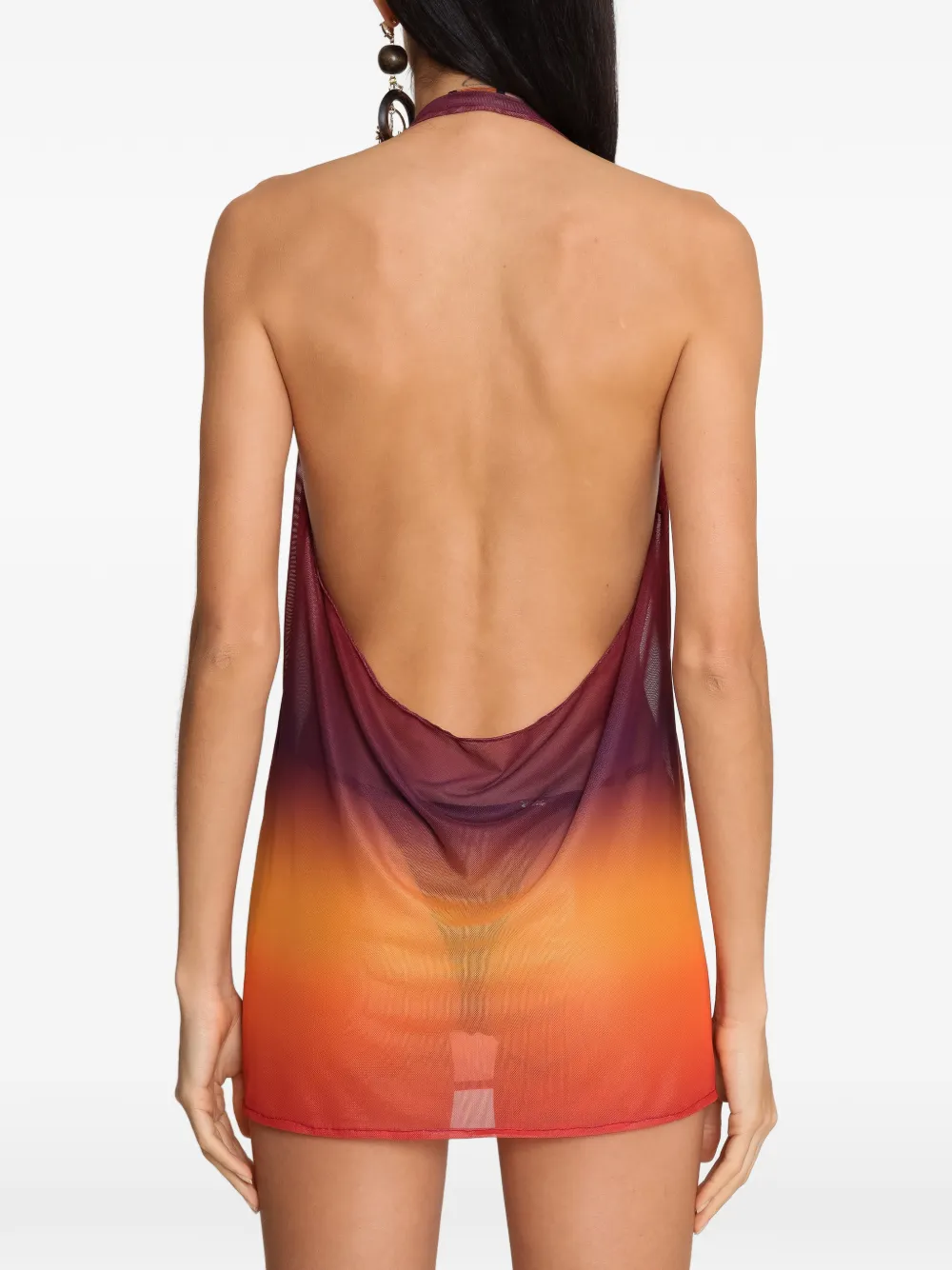 Amir Slama x Tati Barbieri strandhoes met halternek en ombré-mesh Roze