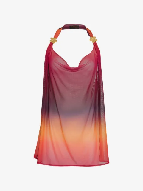 Amir Slama x Tati Barbieri ombré-mesh halterneck beach cover-up
