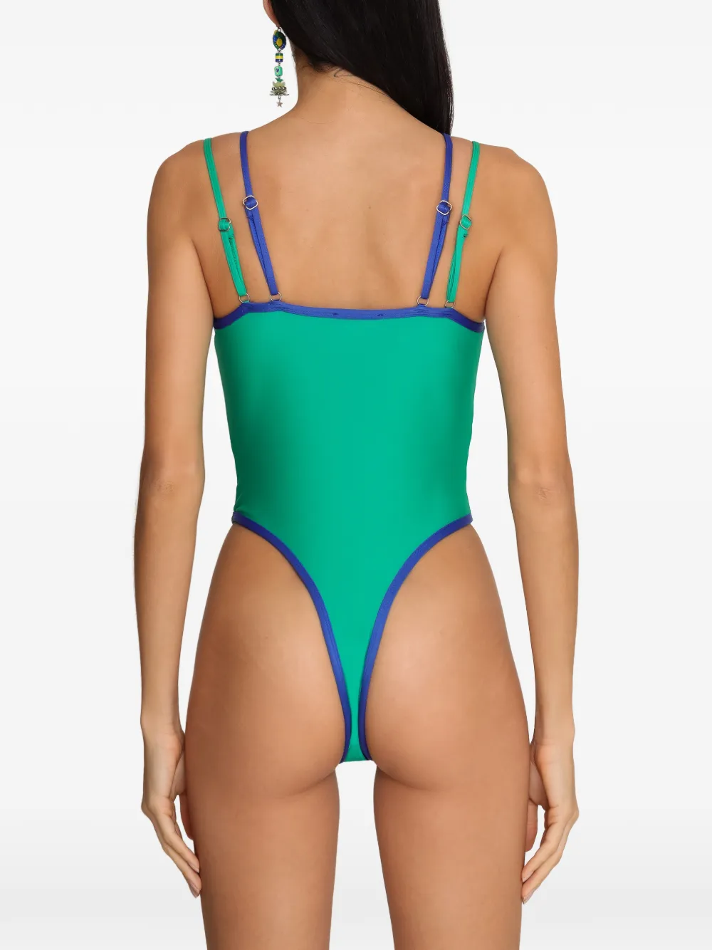 Amir Slama x Tati Barbieri badpak met colourblocking en beugel Groen