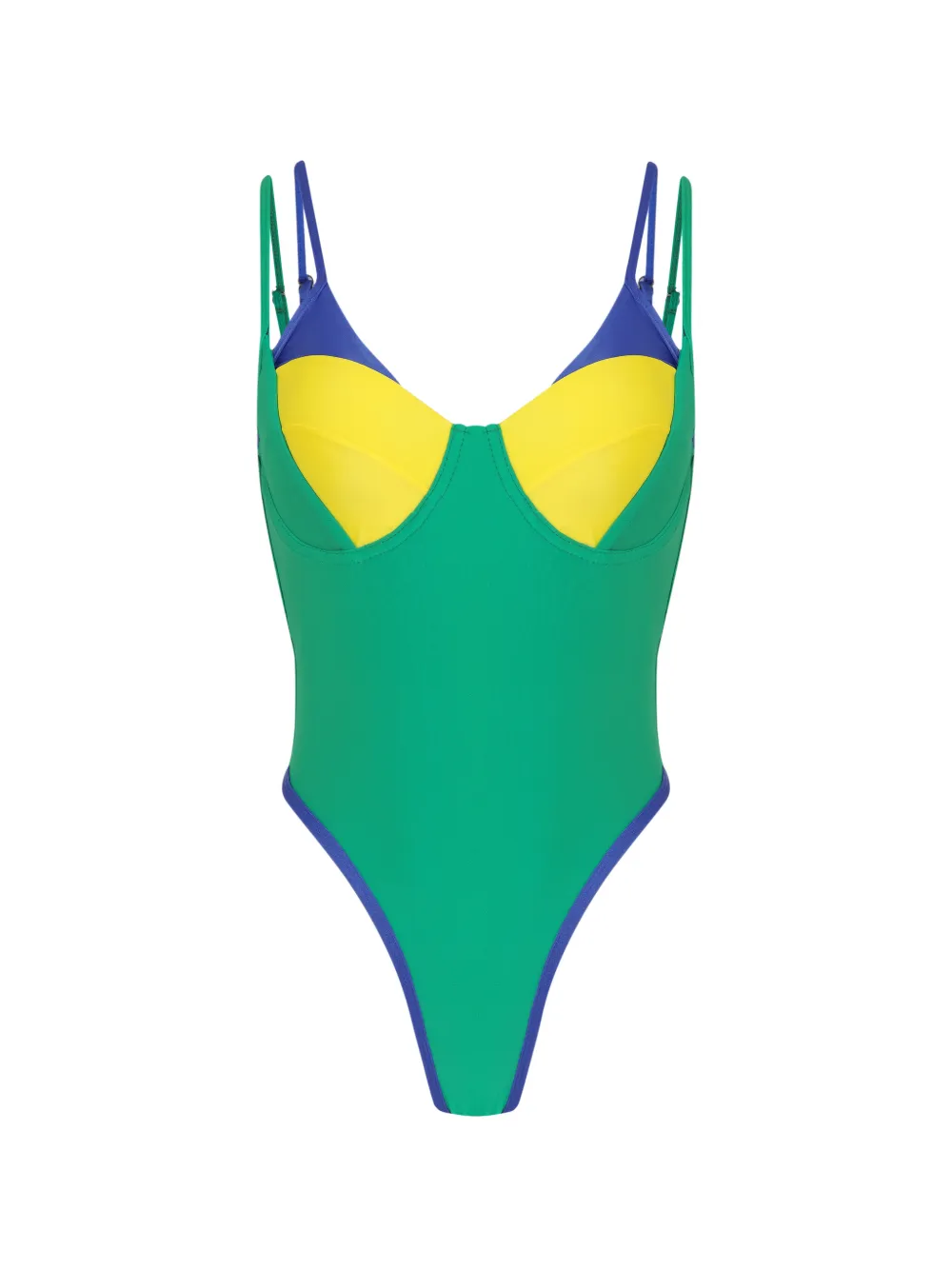 Amir Slama x Tati Barbieri Costume intero con design color-block - Verde