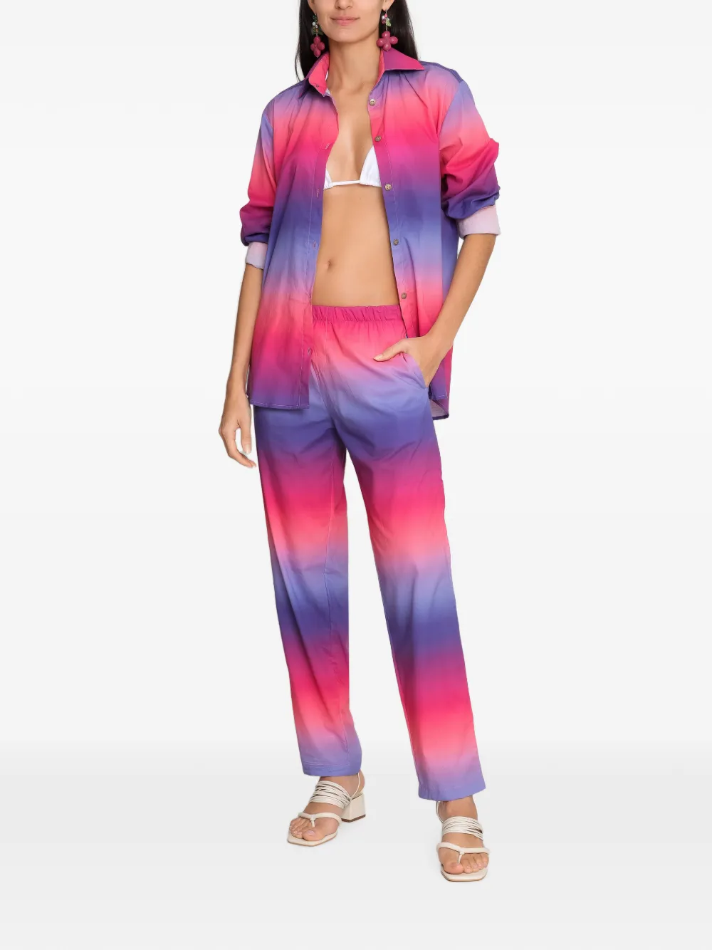 Amir Slama x Tati Barbieri straight broek met ombré-effect Roze