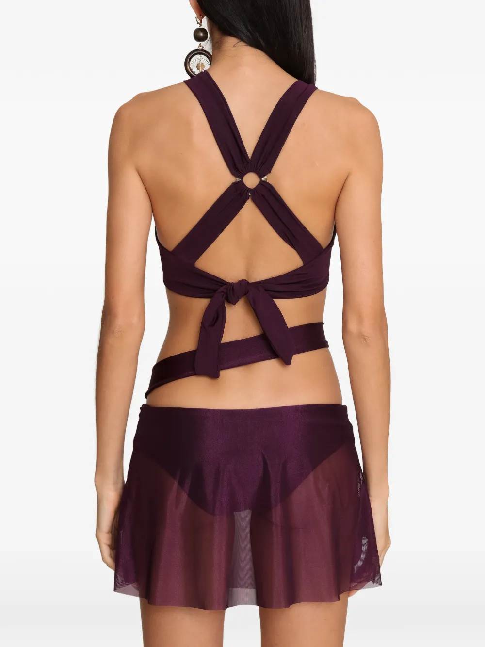 Amir Slama x Tati Barbieri bikini met mesh vlak en uitgesneden details Paars