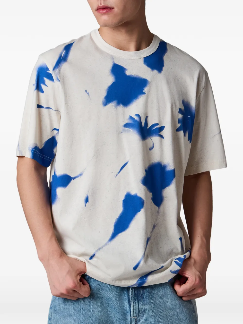 PS Paul Smith Cynotype Floral T-shirt Beige