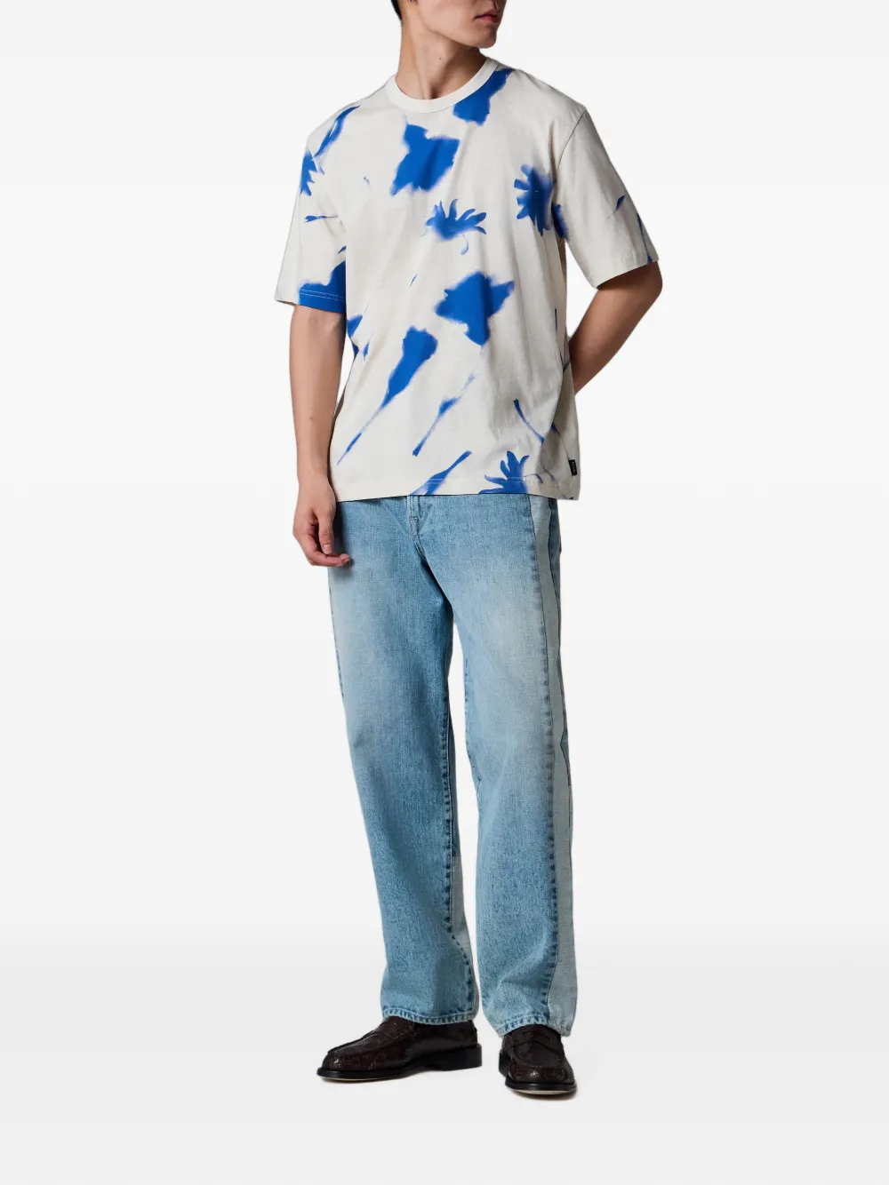PS Paul Smith Cynotype Floral T-shirt Beige