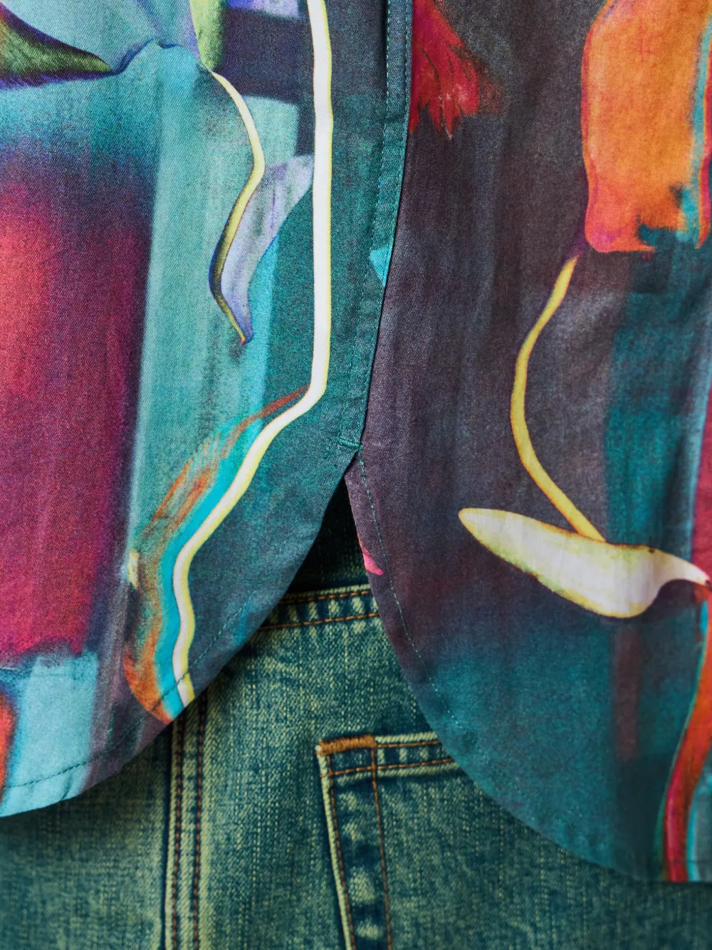 PS Paul Smith Overhemd met Glitch Floral-print Groen