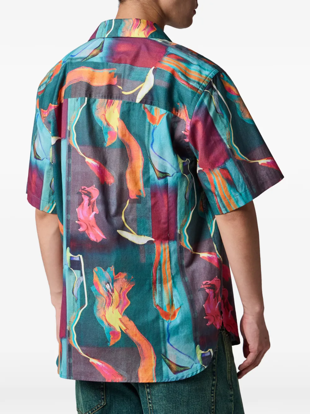 PS Paul Smith Glitch Floral Print Shirt | Green | FARFETCH