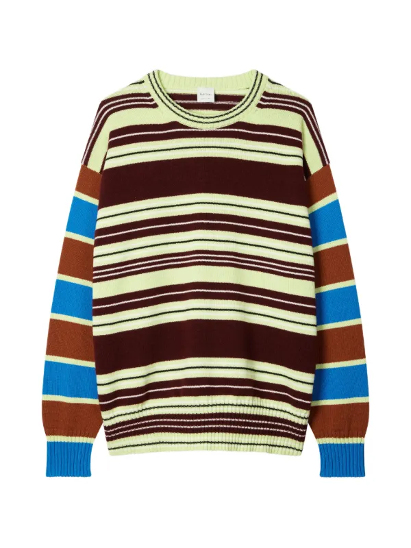 Paul Smith Striped Crew-neck Sweater in Brown