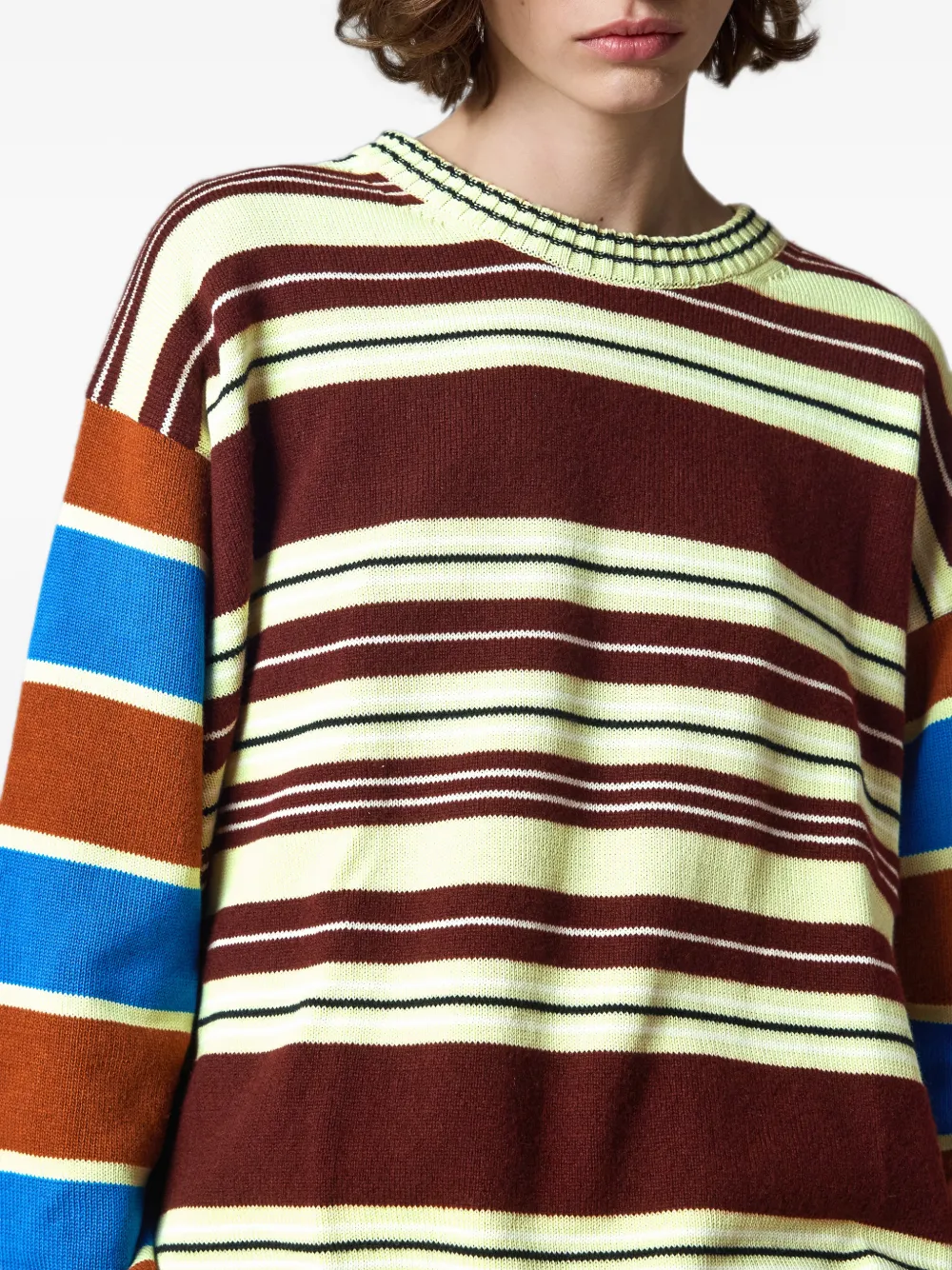 Paul Smith Striped Crew-neck Sweater in Brown, view 4