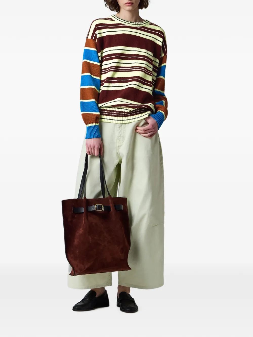 Paul Smith Striped Crew-neck Sweater in Brown, view 2