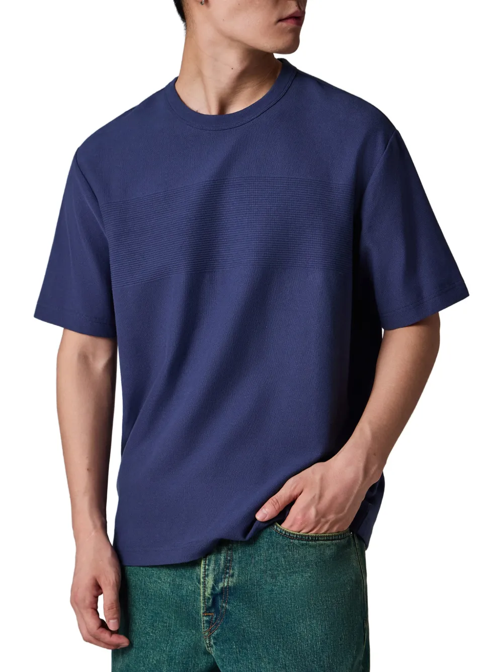 PS Paul Smith T-shirt met geribbeld vlak Blauw