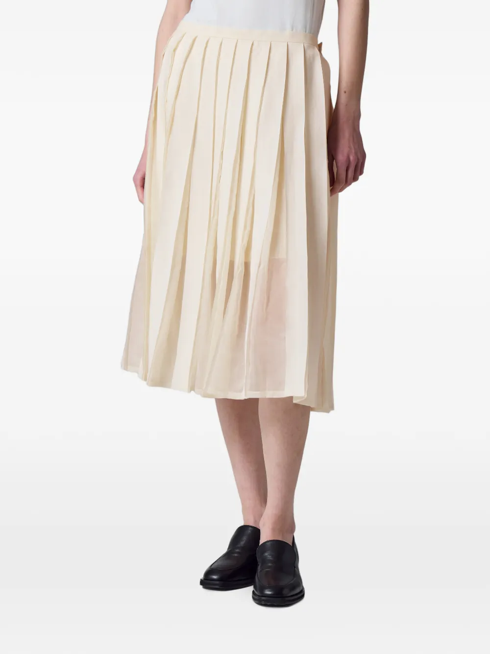 Paul Smith Ecru organza plooirok van katoen-zijde Beige