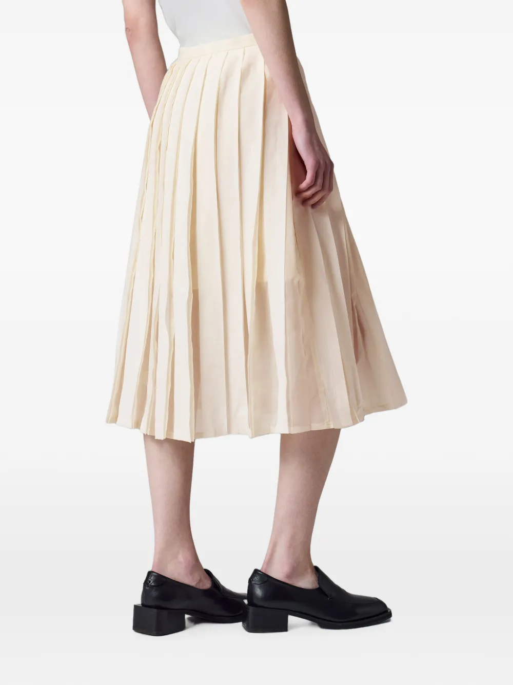 Paul Smith Ecru organza plooirok van katoen-zijde Beige
