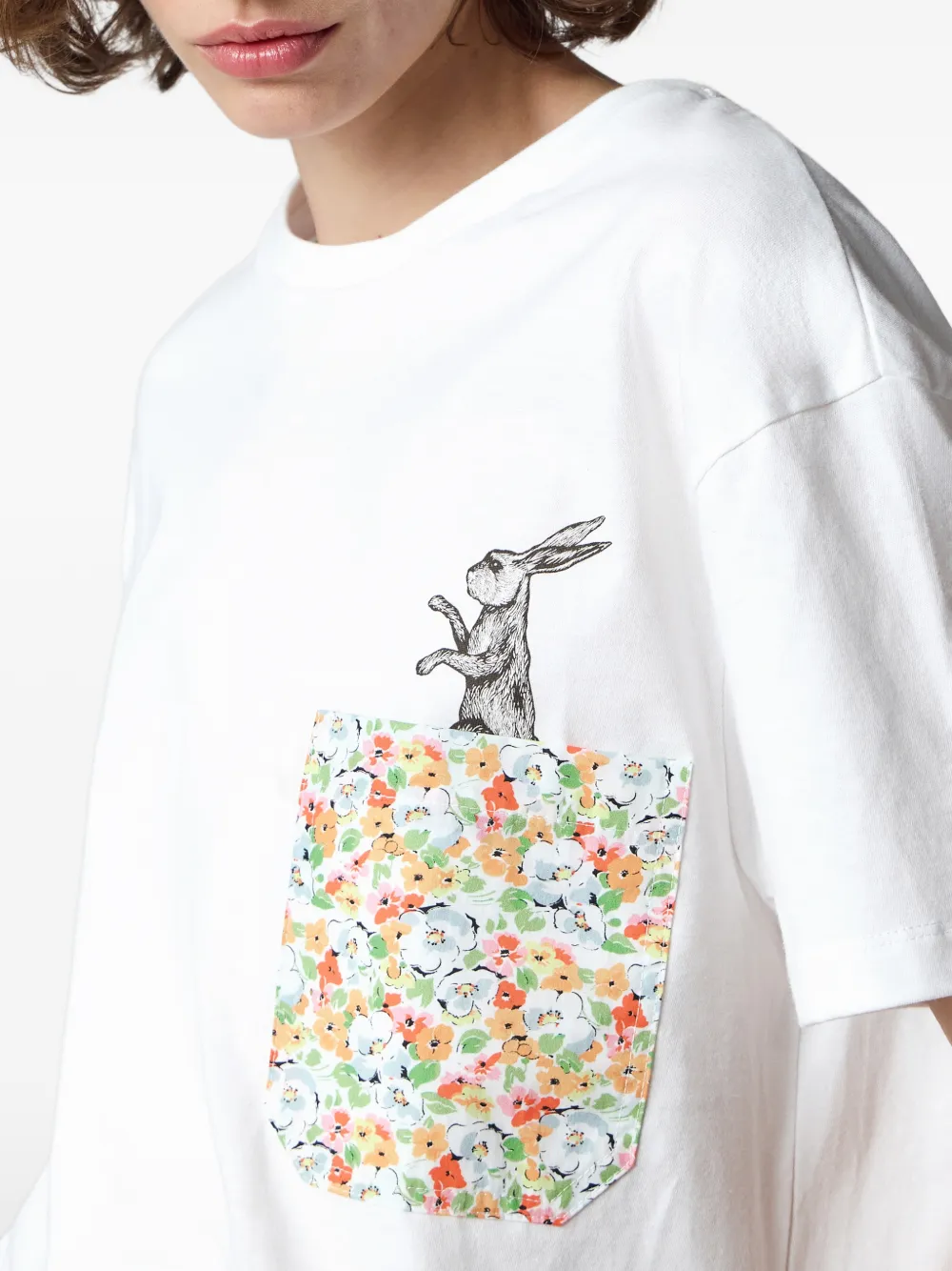 Paul Smith Rabbit T-shirt met bloemenzak Wit