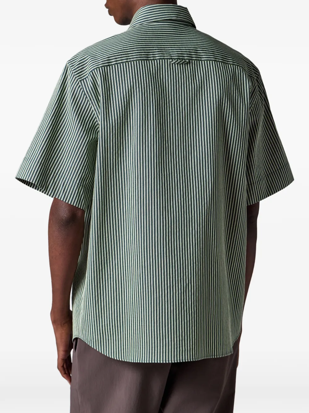 Paul Smith Oversized katoenen-zijden overhemd met groene streep