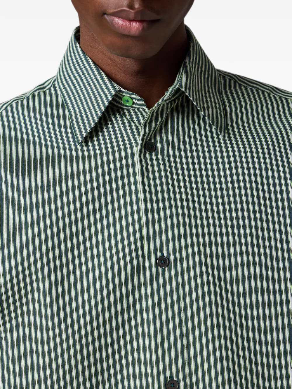 Paul Smith Oversized katoenen-zijden overhemd met groene streep