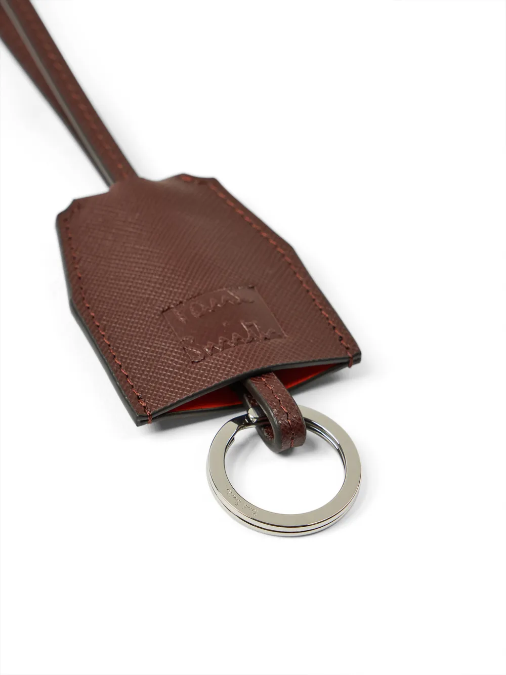 Paul Smith Donkerbruine leren sleutelhanger