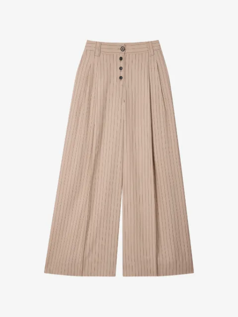 Paul Smith sand pinstripe wide leg trousers