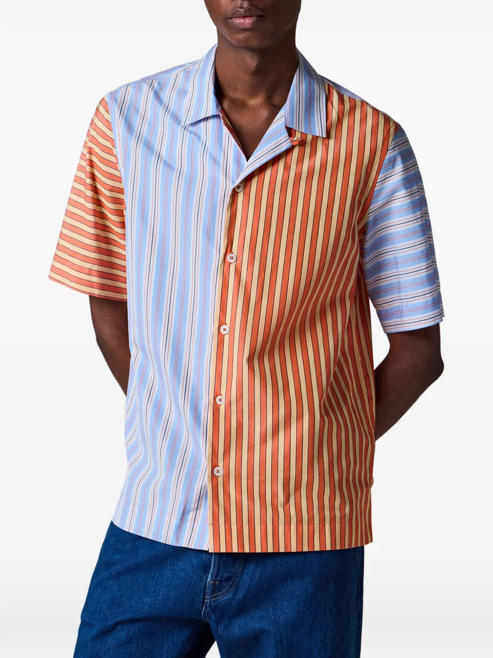 Paul Smith Gestreept overhemd met blauwe en oranje mix-up