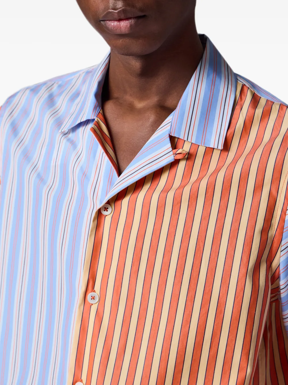 Paul Smith Gestreept overhemd met blauwe en oranje mix-up