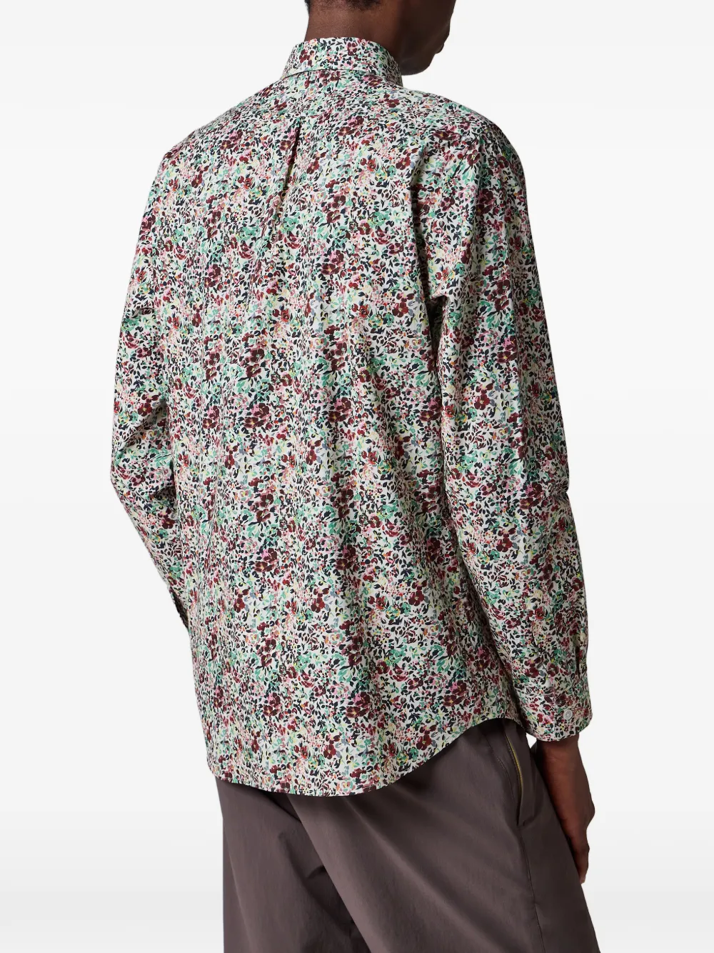 Paul Smith Slim-fit overhemd met veelkleurige bloemen-print Beige