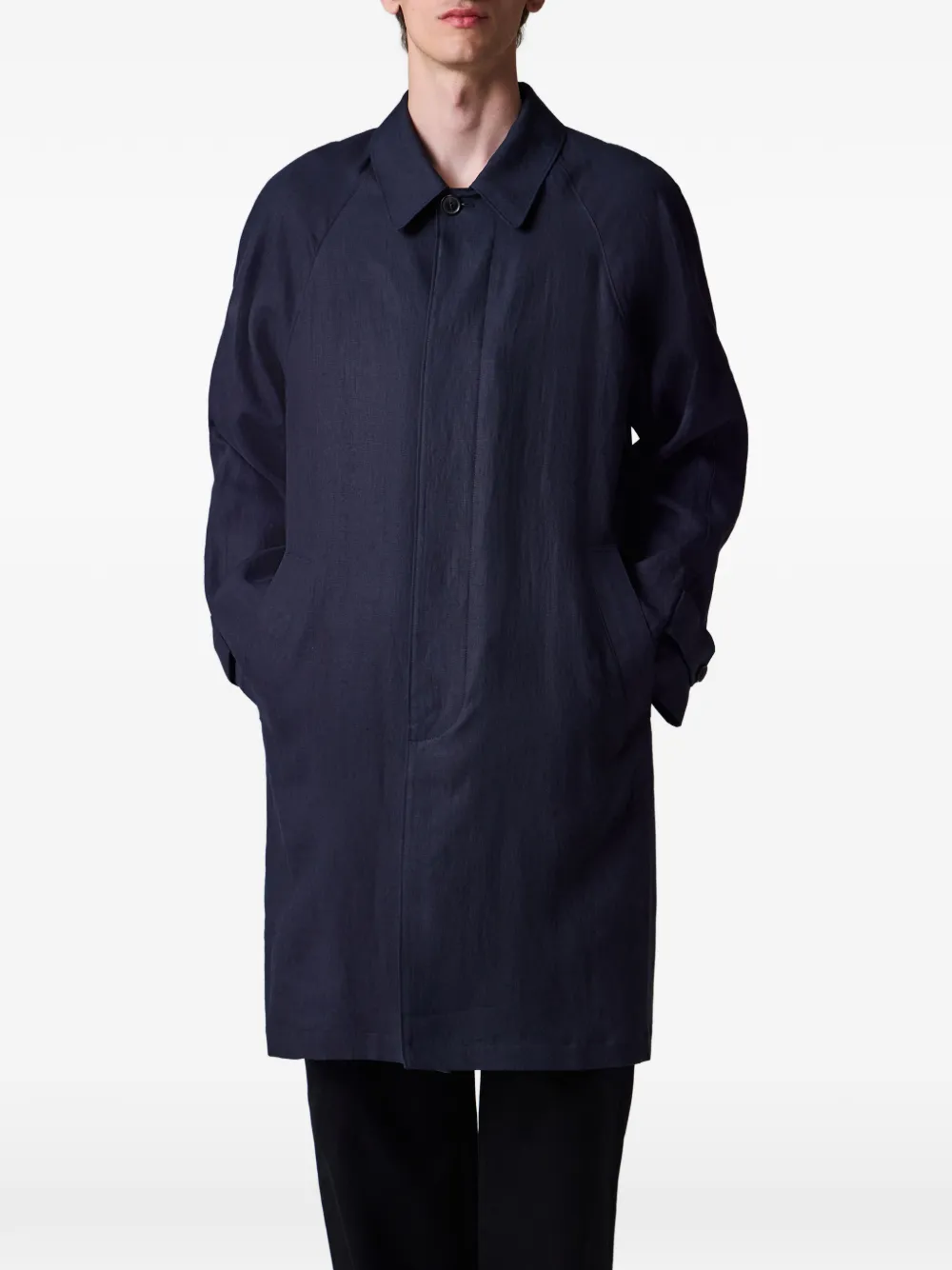 Paul Smith Linnen raglan mac Blauw