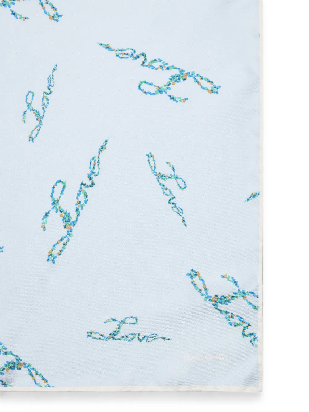 Paul Smith Lichtblauwe bandana met Love-print